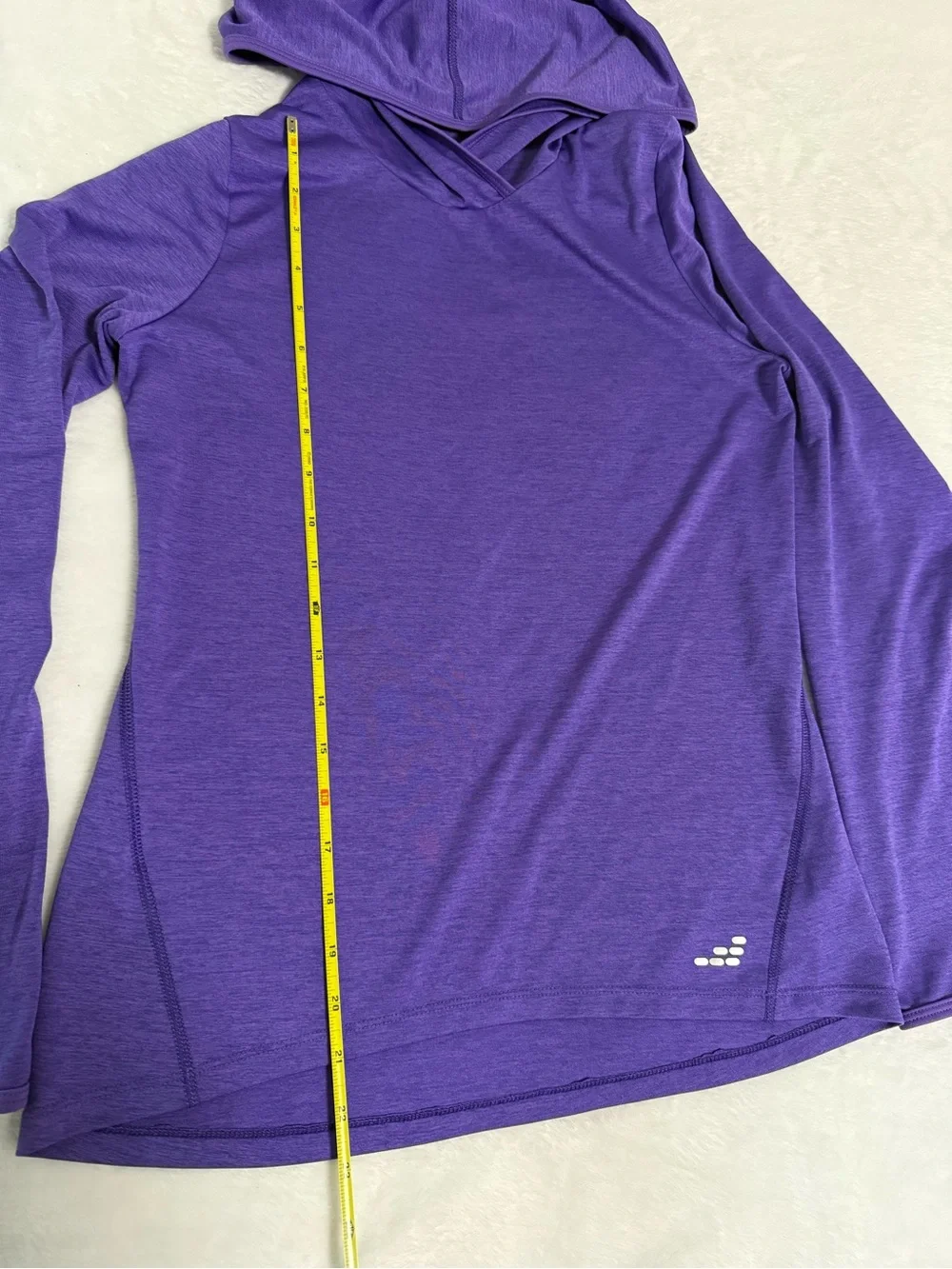 BCG Girls XL 16 Purple Lightweight Performance Hoodie Long Sleeve Thumbholes
